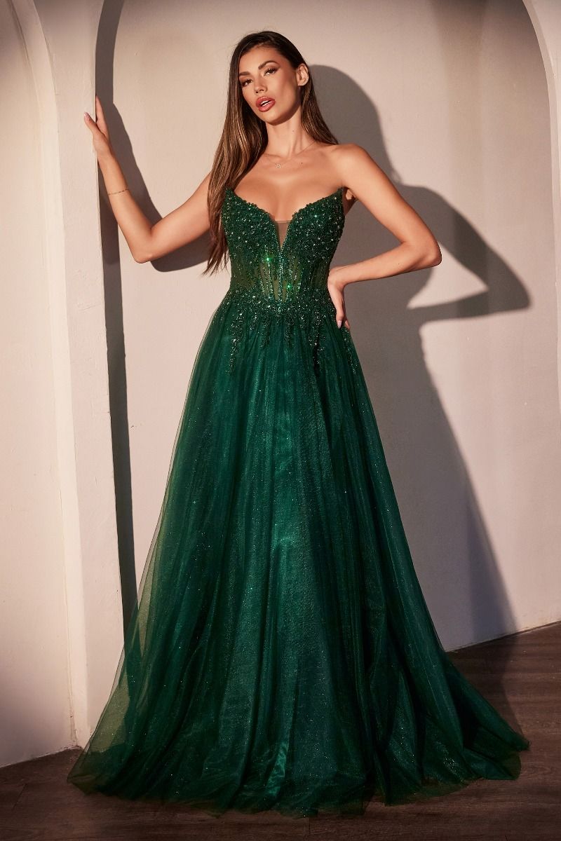 LaDivine CC487 A Line Long Layered Prom Dress