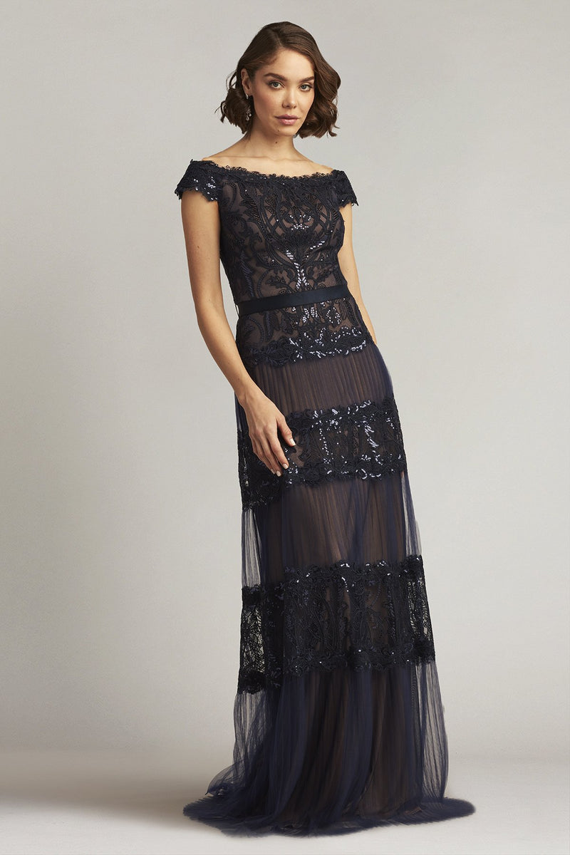 新品☆ TADASHI SHOJI サイズ6 紺色 タダシショージ TADASHI SHOJI☆セレブ御用達！高級感漂うゴージャス