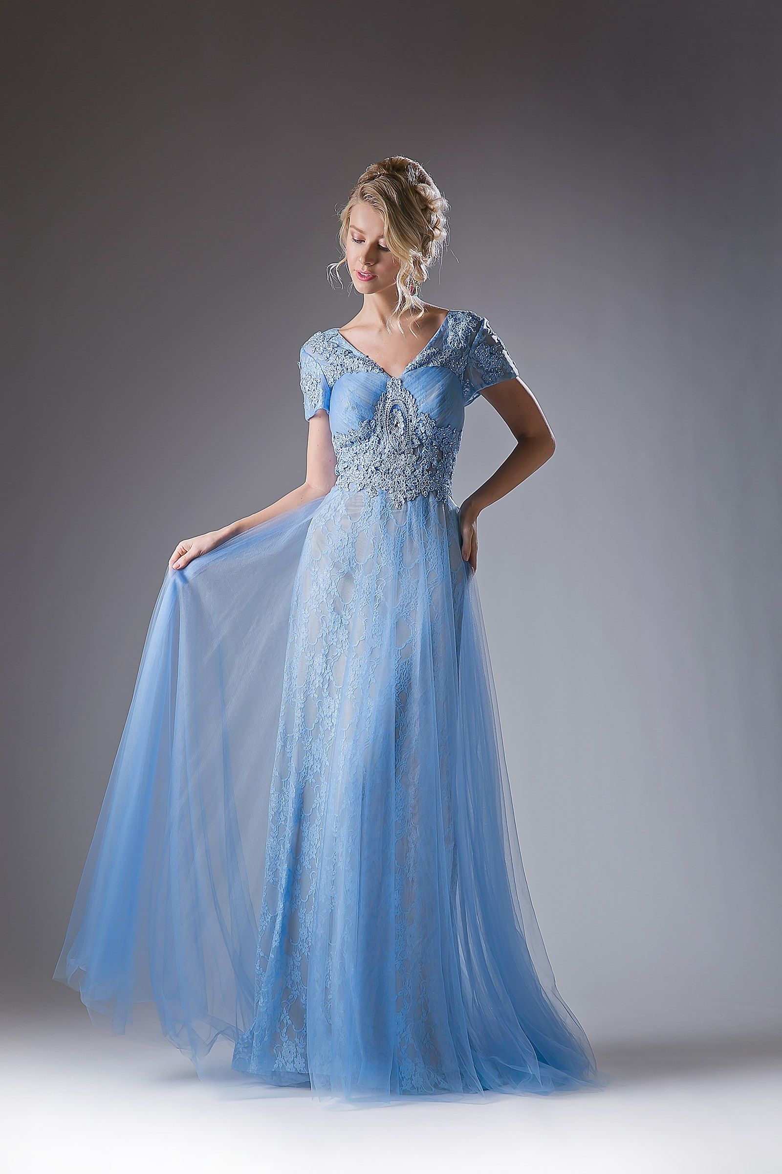 Formal Dresses Long Formal Beaded Formal Dress Perry Blue