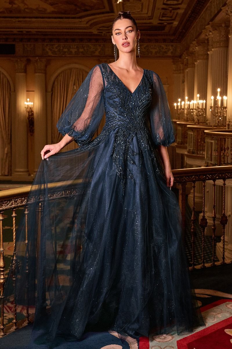 LaDivine CD0101 Long A Line Layered Formal Mother of the Bride Dress