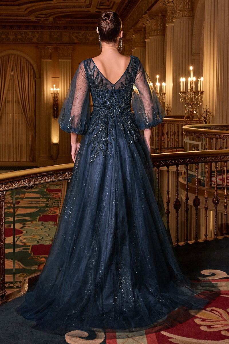 LaDivine CD0101 Long A Line Layered Formal Mother of the Bride Dress