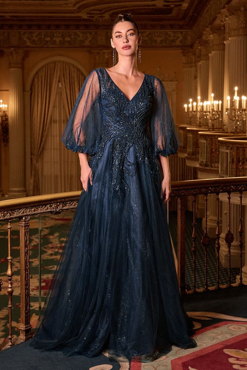 LaDivine CD0101 Long A Line Layered Formal Mother of the Bride Dress