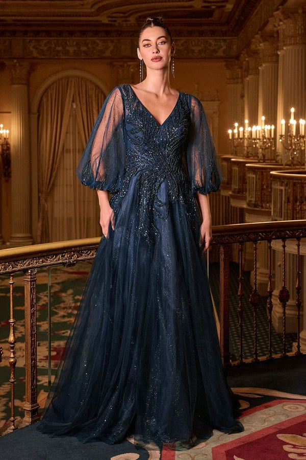 LaDivine CD0101 Long A Line Layered Formal Mother of the Bride Dress