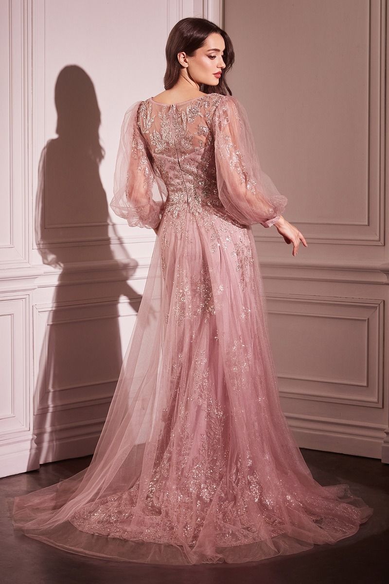 LaDivine CD0102 Modest Long Formal A Line Mother of the Bride Dress