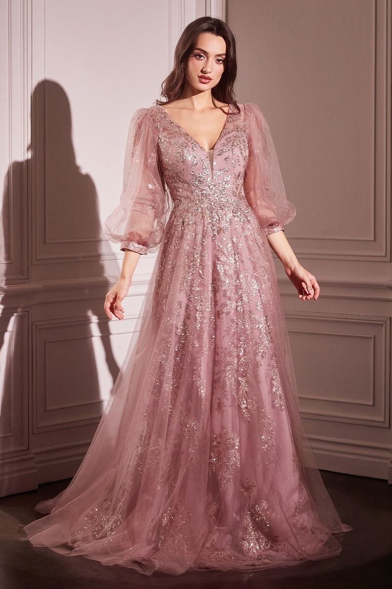 LaDivine CD0102 Modest Long Formal A Line Mother of the Bride Dress