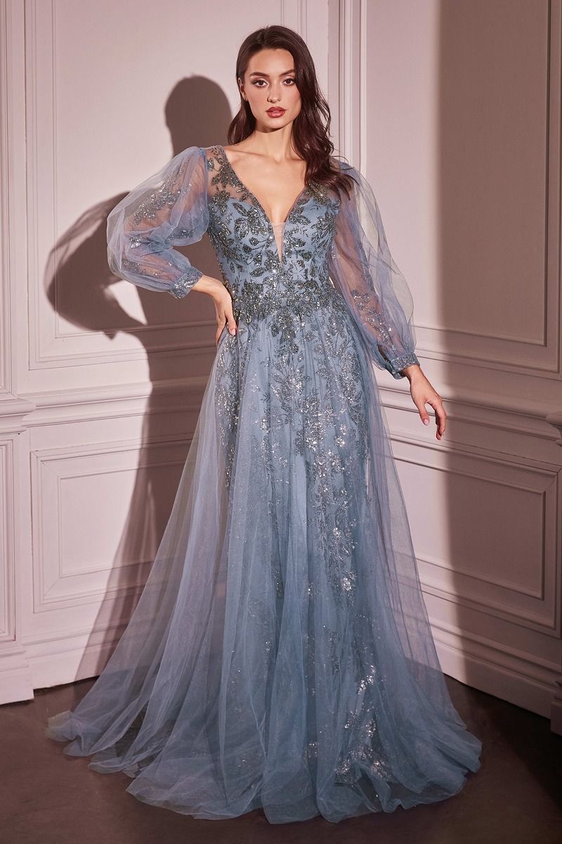LaDivine CD0102 Modest Long Formal A Line Mother of the Bride Dress
