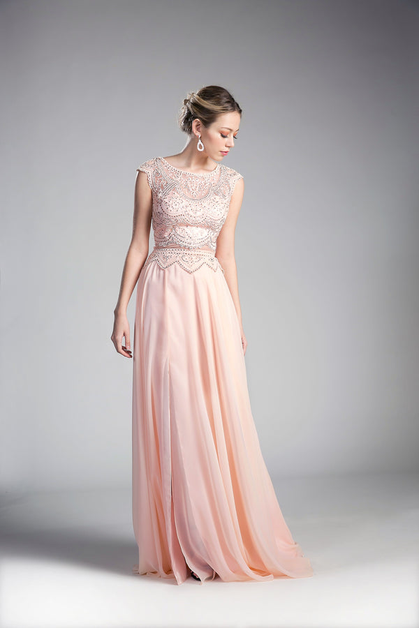 LaDivine CD0113 Long Two Piece Lace Applique Formal Dress