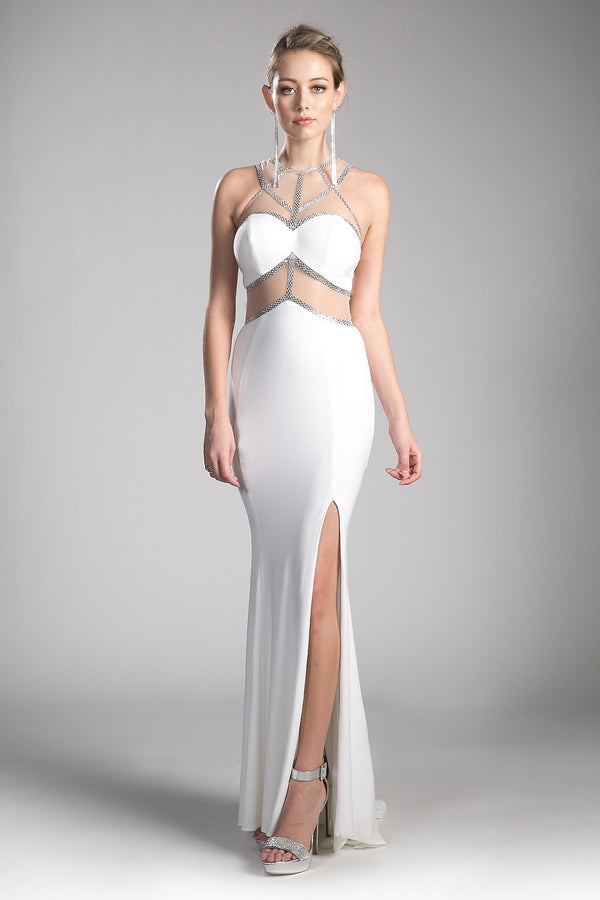 LaDivine CD0115 Fitted Long Bridal Beaded Wedding Dress