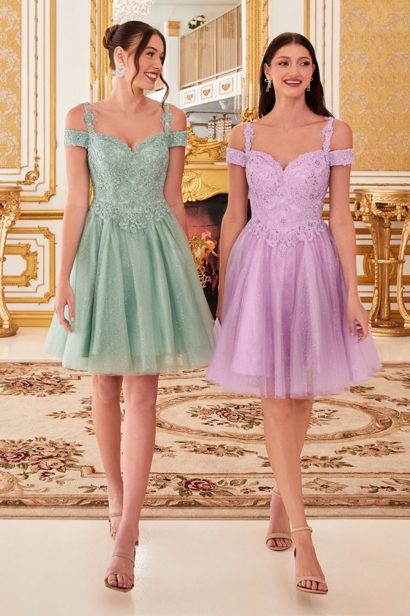 Short Prom Formal Homecoming Dress - The Dress Outlet Cinderella Divine Lavender Sage