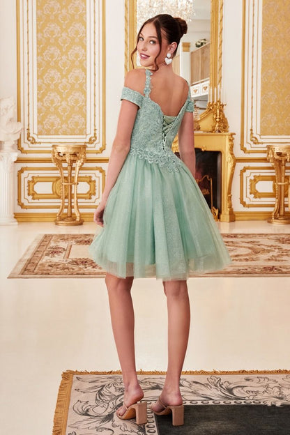 Short Prom Formal Homecoming Dress - The Dress Outlet Cinderella Divine Sage