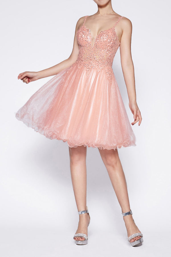 LaDivine CD0137 Short Homecoming A Line Cocktail Dress