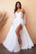 Wedding Dresses Bridal Gown Long Pleated Slit Wedding Dress Off White