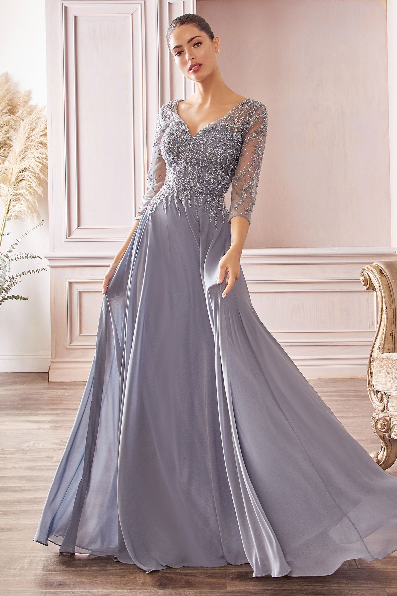LaDivine CD0171 Long Formal A Line Evening Gown