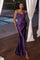 Prom Dresses Knotted Sequin Formal Prom Long Dress Purple
