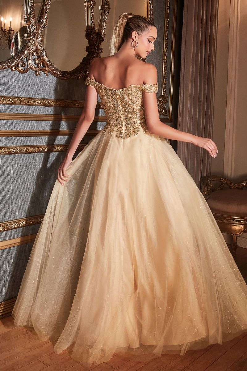 LaDivine CD0177 A Line Long Formal Prom Sequin Dress