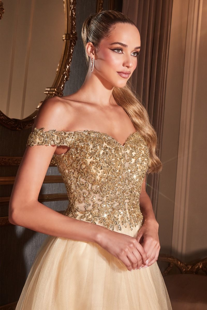 Prom Dresses A Line Long Formal Prom Sequin Dress Champagne