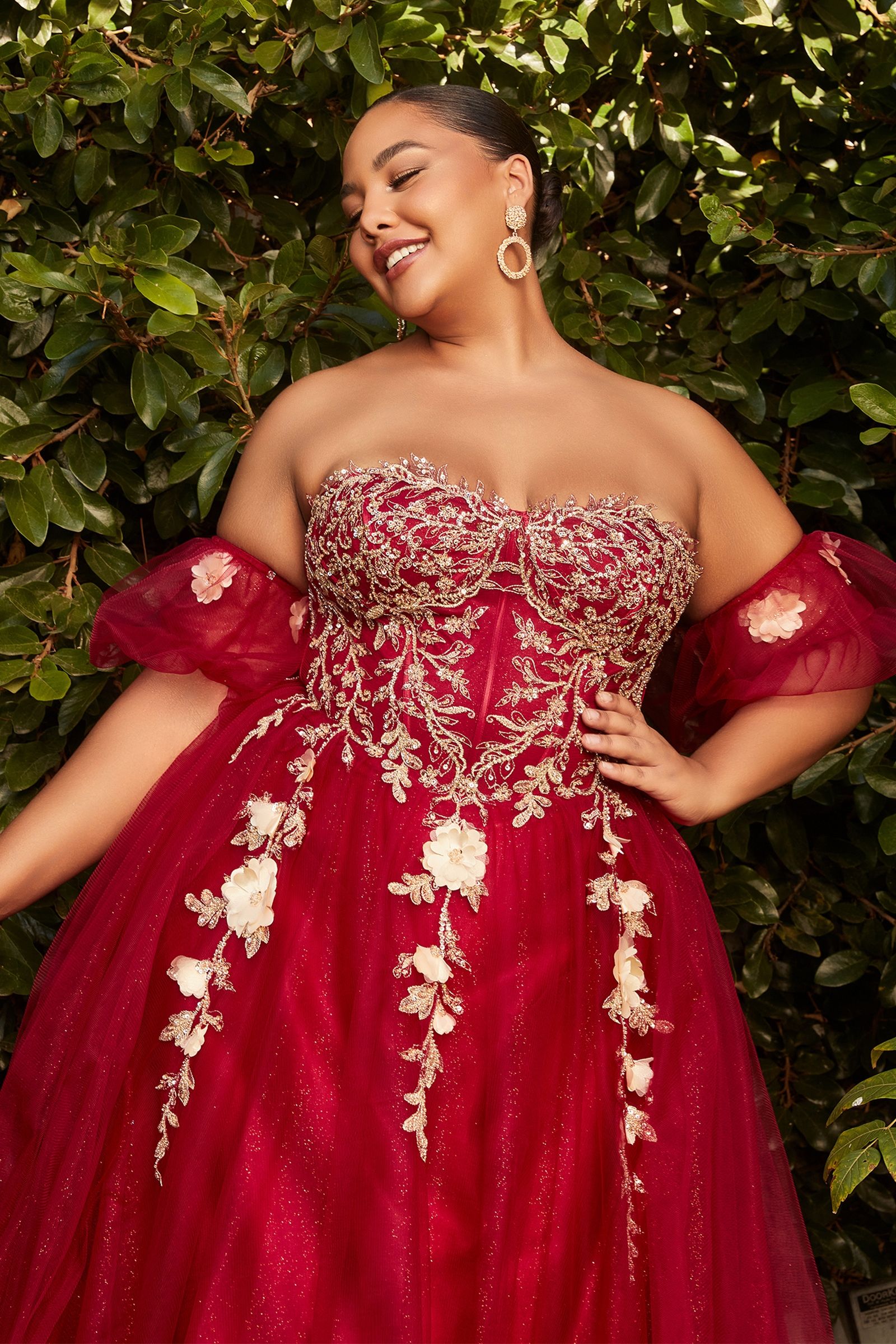 LaDivine CD0191C Strapless Formal Long Plus Size Prom Dress