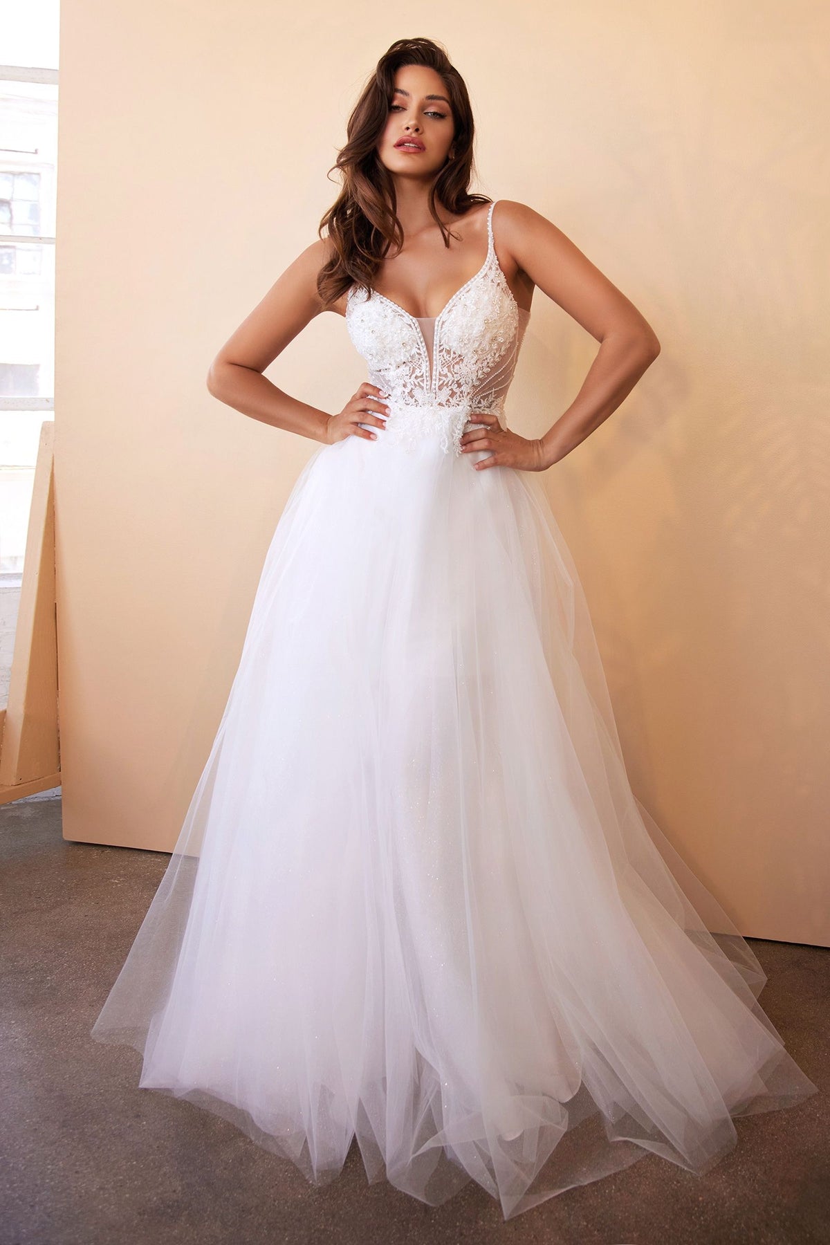 Wedding Dresses Long Bridal Gown Beaded A Line Wedding Dress Off White