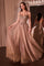 Prom Dresses Long Formal A Line Applique Prom Dress Mocha Gold