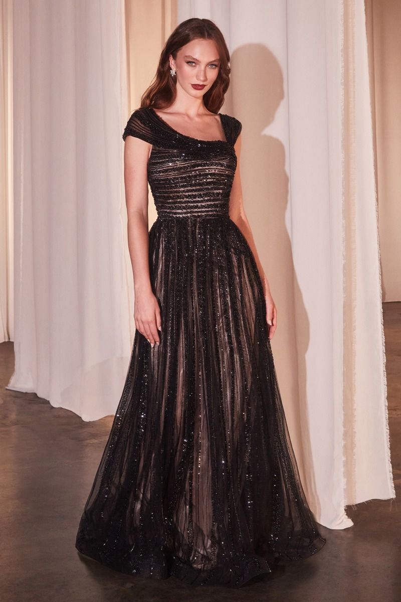 LaDivine CD0238 Formal Evening Long Beaded A Line Dress