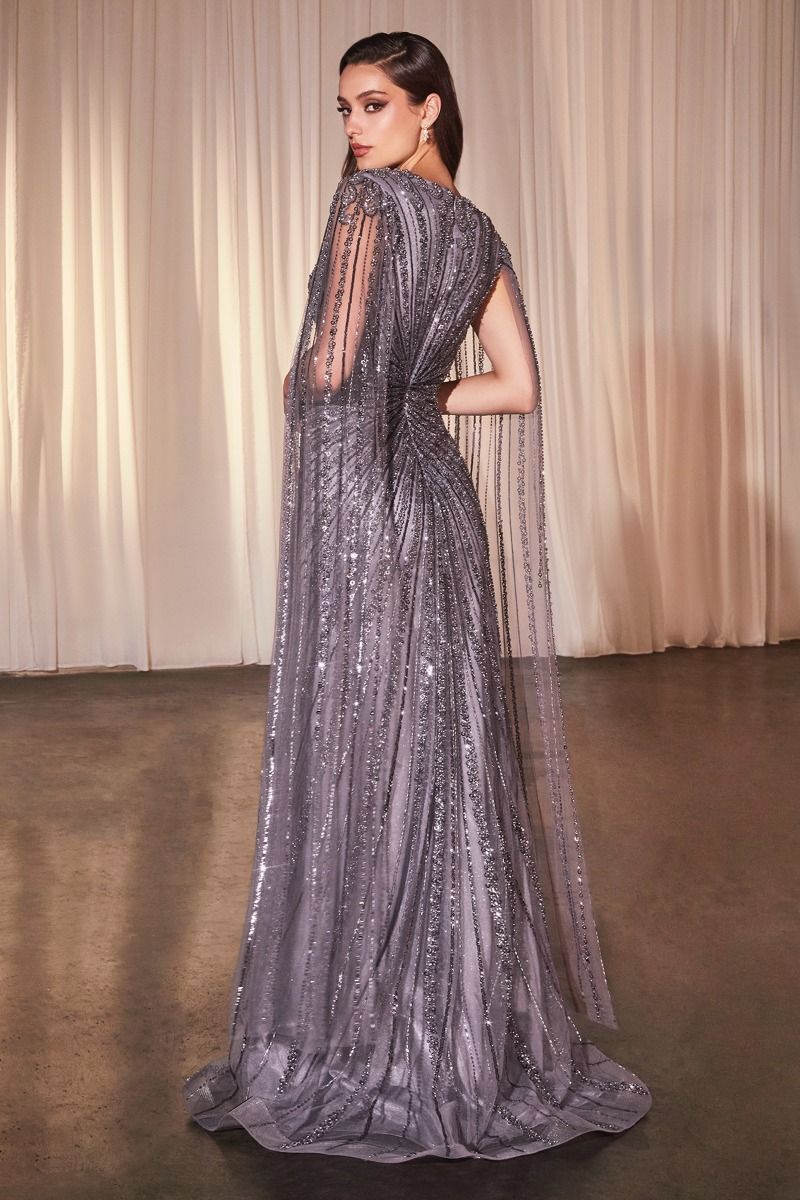 LaDivine CD0239 Long Formal Beaded Sequin Mother of the Bride Dress