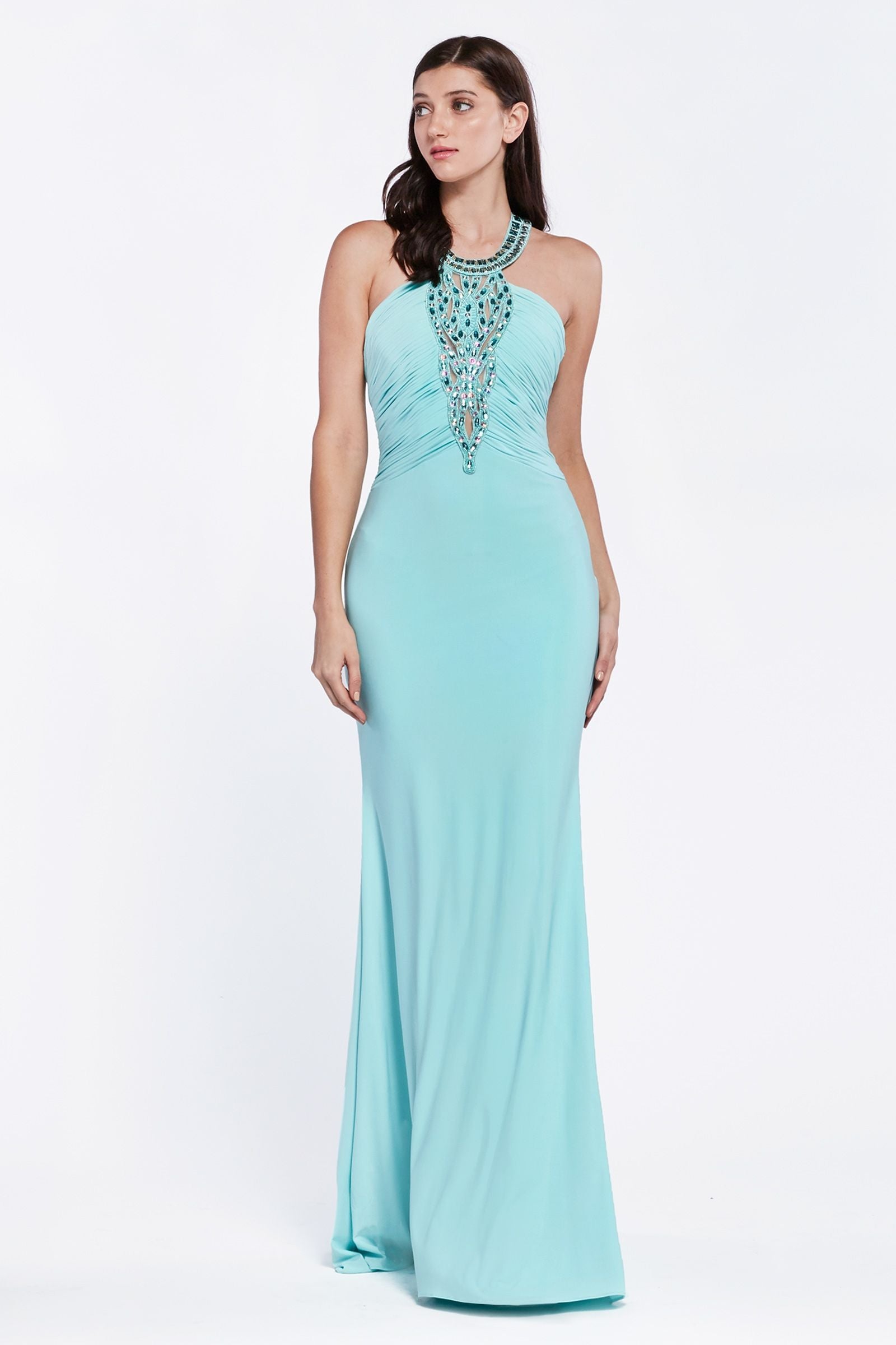 Prom Dresses Sequin Fitted Formal Long Evening Prom Dress Mint