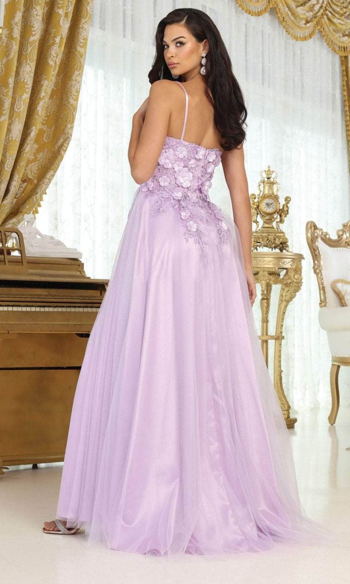 V-Neck Floor-Length Tulle Prom A-Line May Queen 2016