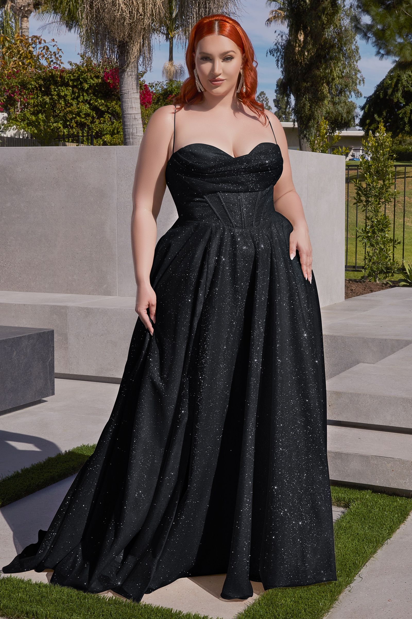 LaDivine CD252C Spaghetti Strap Prom Dress