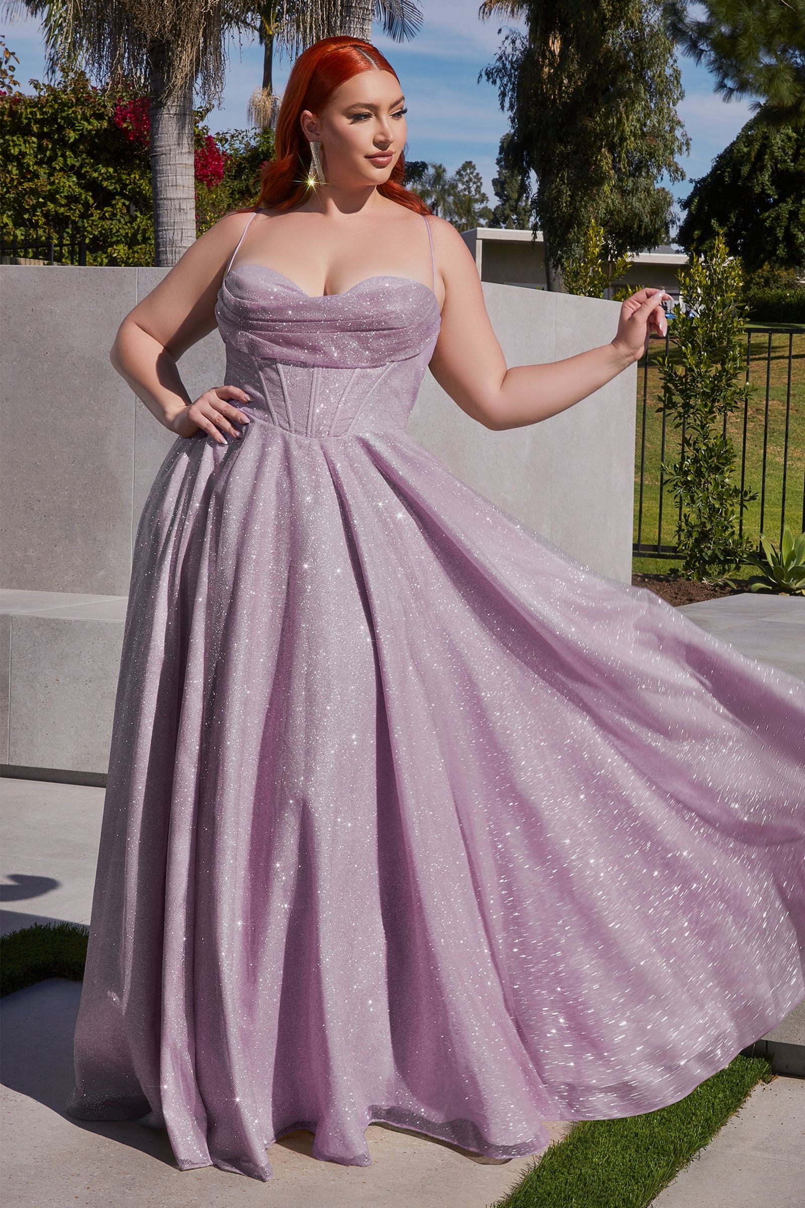 LaDivine CD252C Spaghetti Strap Prom Dress