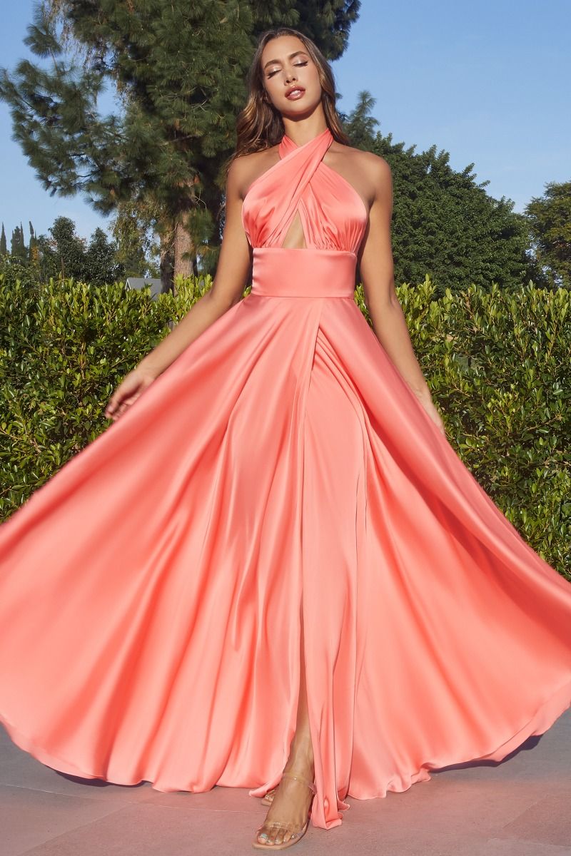Prom Dresses Convertible Straps A Line Formal Prom Long Dress Lt Coral