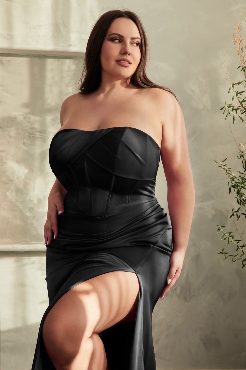 LaDivine CD326C Fitted Plus Size Formal Prom Long Dress
