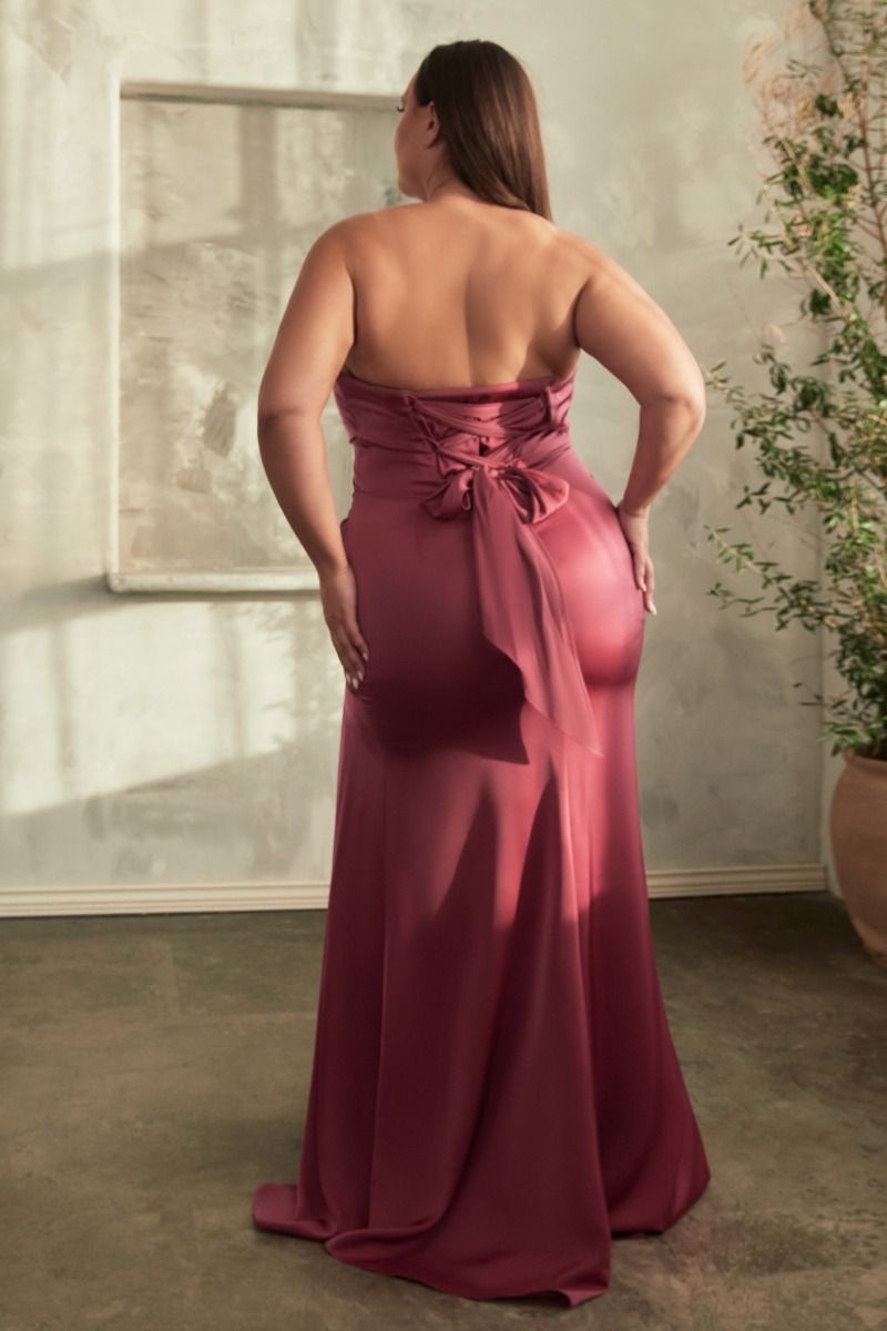 LaDivine CD326C Fitted Plus Size Formal Prom Long Dress