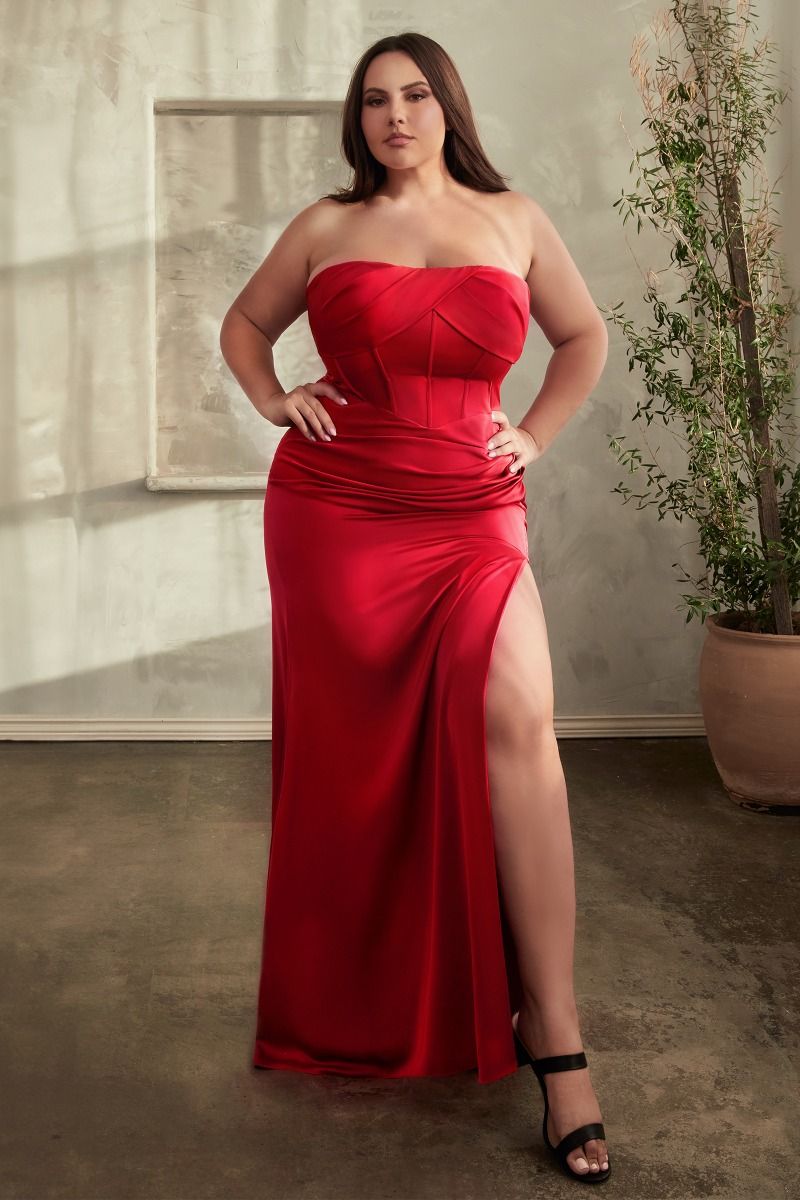 LaDivine CD326C Fitted Plus Size Formal Prom Long Dress