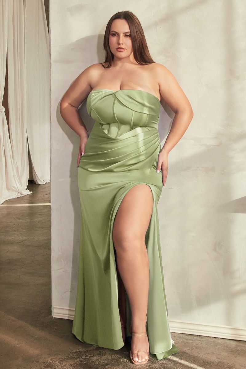 slim fit dress slacks Abby Rose 3190 Plus Size Cocktail Dress Corset Long Sleeve Homecoming Dress Formal Flared 22 / Dolphin Blue main image 0