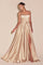 Plus Size Dresses A Line Corset Long Formal Plus Size Dress Champagne