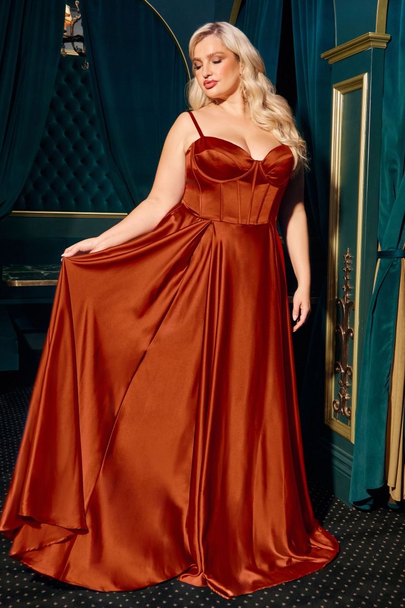 Sienna LaDivine CD337C Long Plus Size Formal Corset Dress Plus