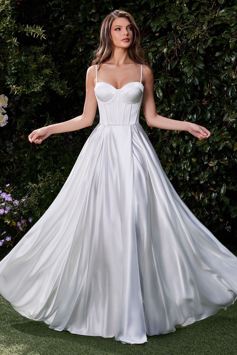 Off White Cinderella Divine CD337W Bridal Long A Line Wedding Dress for ...
