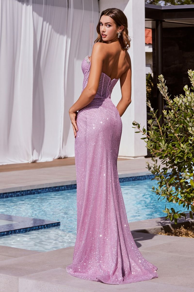 Prom Dresses Long Glitter Formal Prom Fitted Dress Pink