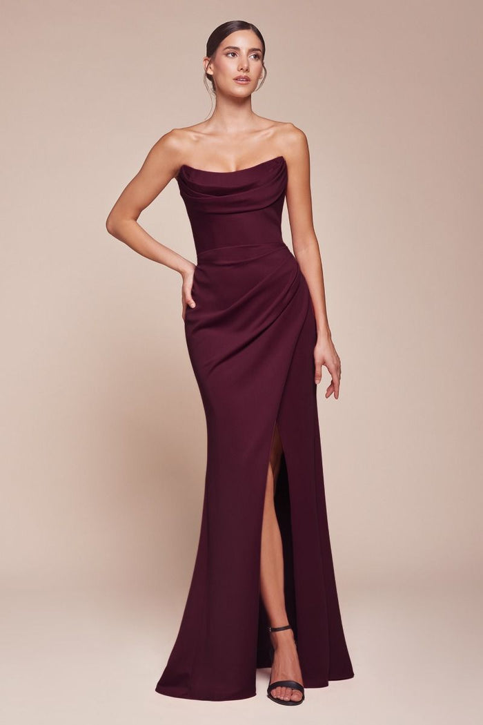 Formal Dresses Prom Formal Long Fitted Dress Wine