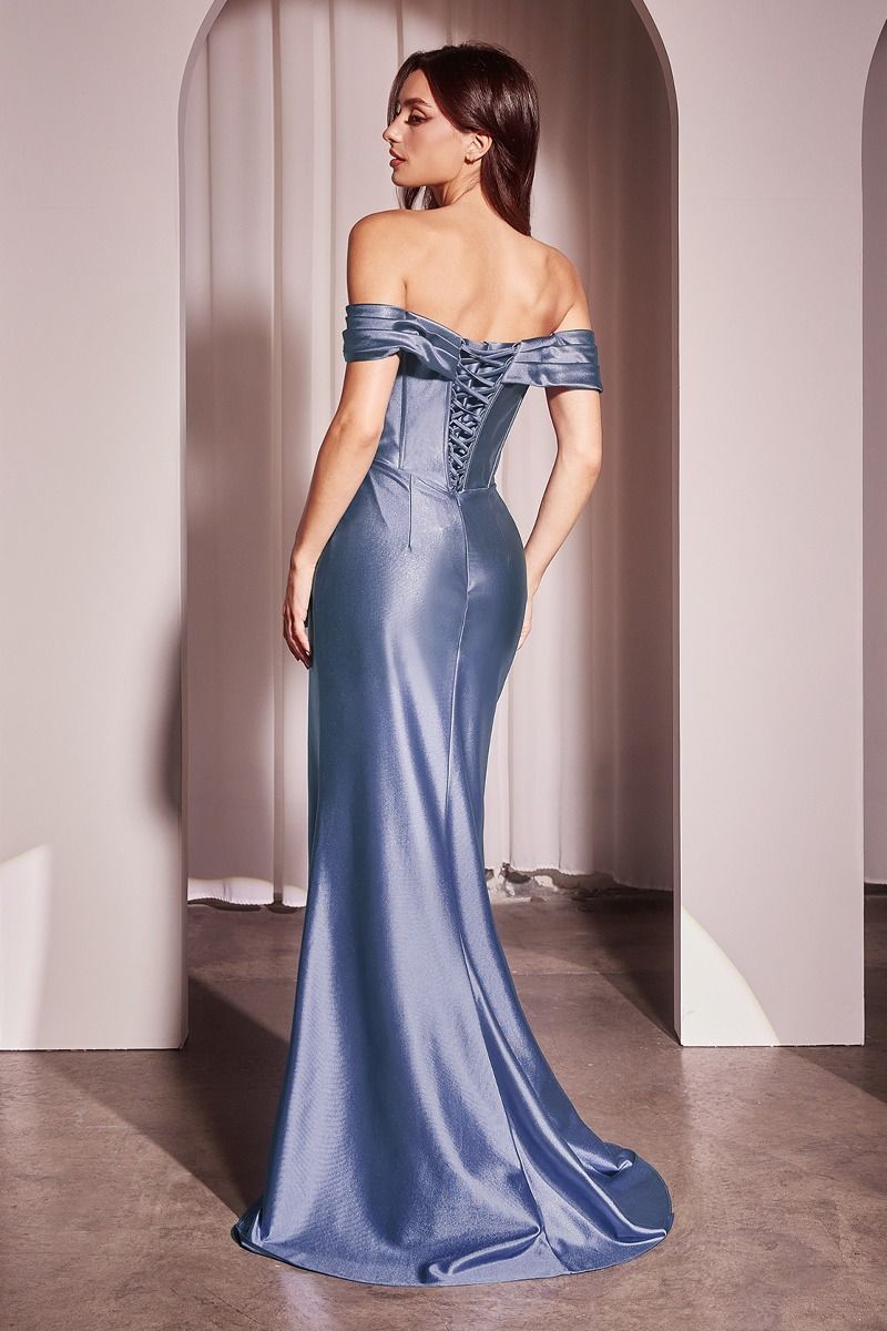 LaDivine CD370 Long Fitted Slit Formal Evening Prom Dress