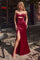 Prom Dresses Long Formal Fitted Slit Corset Prom Dress Burgundy