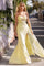 Prom Dresses Long Fitted Formal Corset Prom Dress Light Yellow