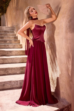 LaDivine CD386 Long Formal Corset A Line Prom Dress