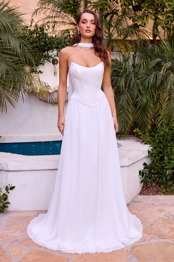 LaDivine CD386W Corset Long A Line Wedding Dress