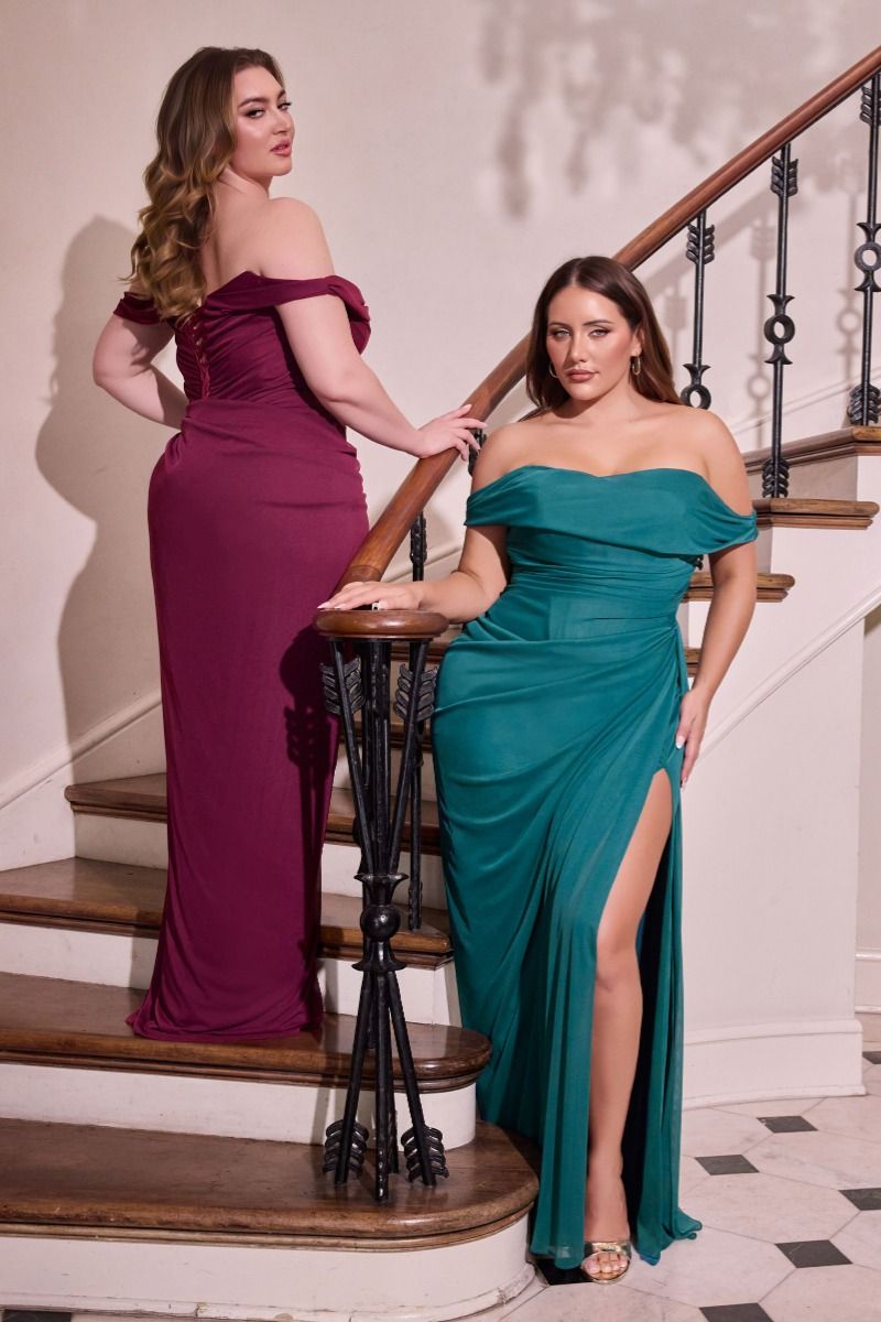 Plus Size Dresses Long Formal Prom Fitted Plus Size Dress LaDivine CD387C Teal