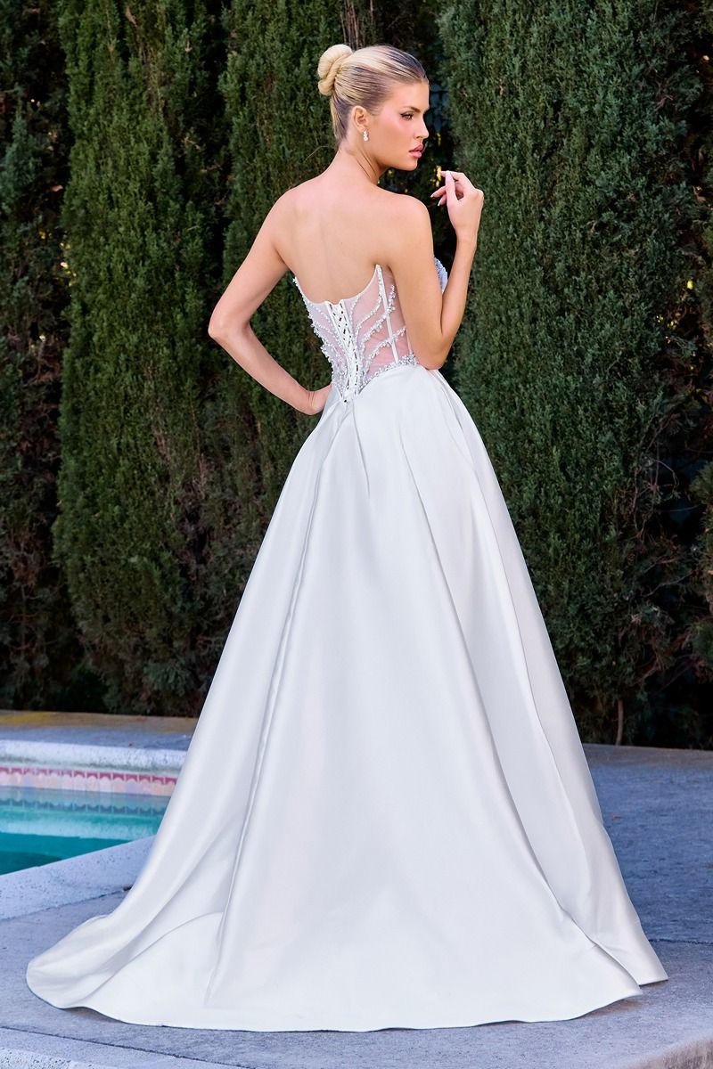 Wedding Dresses Long A Line Bridal Corset Wedding Dress LaDivine CD389W Off White