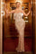 Prom Dresses Fitted Long Formal Beaded Fringe Prom Gown  Gold