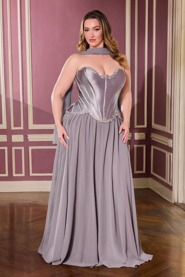 Ball Gown Long Formal Dress Corset LaDivine CD668C
