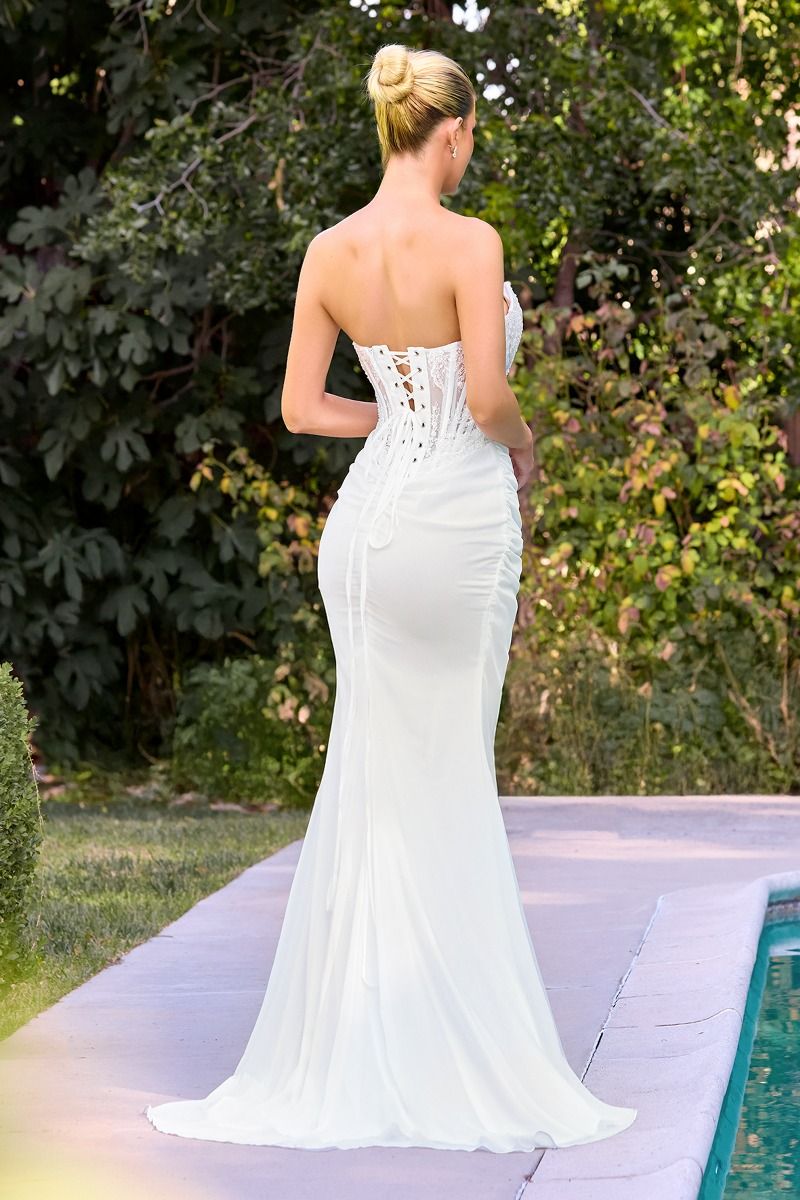 Wedding Dresses Long Lace Bridal Fitted Wedding Dress LaDivine CD683W Off White