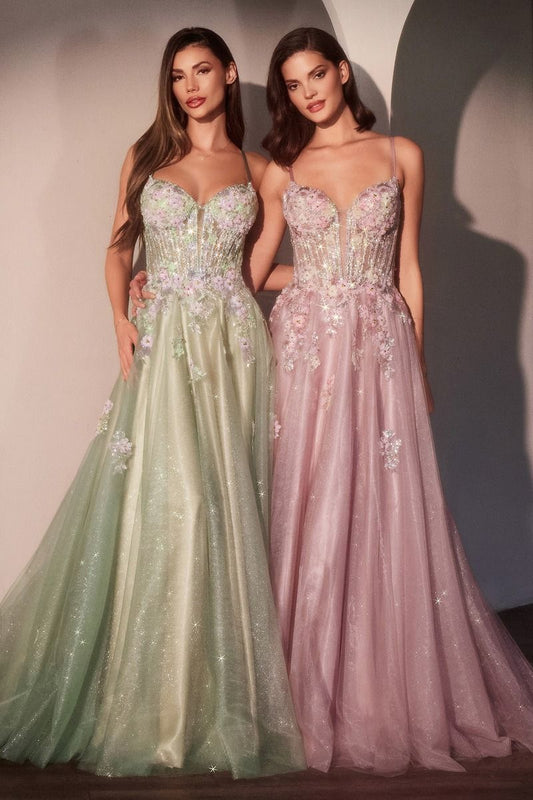 Prom Dresses A Line Long Formal Applique Corset Prom Dress Mauve